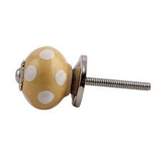 Beige Polka Dot Small Ceramic Drawer Knob